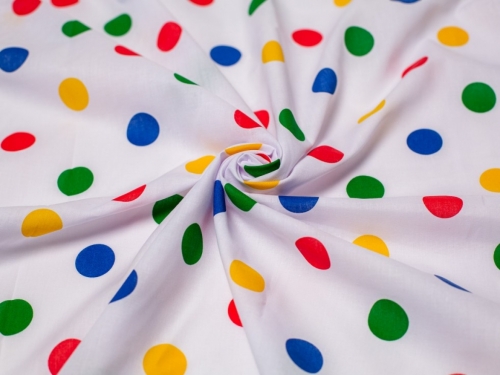 Minerva Core Range Printed Polycotton Fabric 25mm Spots