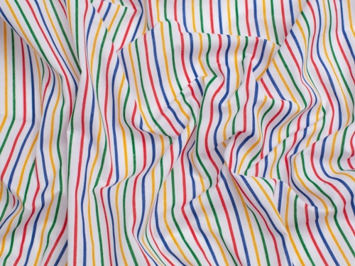 Minerva Core Range Printed Polycotton Fabric 2mm Stripes