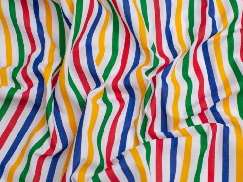 Minerva Core Range Printed Polycotton Fabric 7mm Stripes