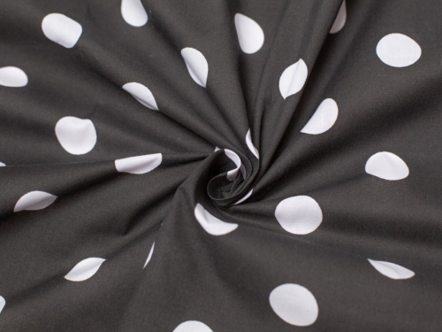 Minerva Core Range Printed Polycotton Fabric Black & White