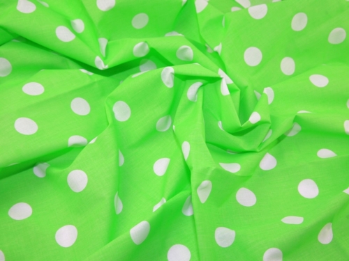 Minerva Core Range Printed Polycotton Fabric Green & White