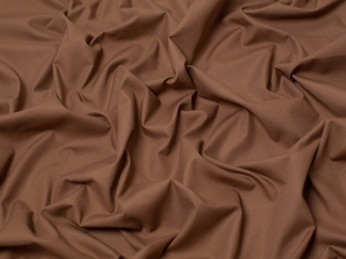 Minerva Core Range Plain Polycotton Fabric Brown