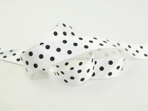 Berisfords Polka Dot Ribbon (Value Roll) 1 White