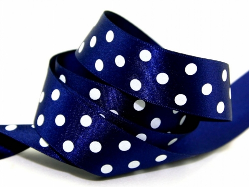 Berisfords Polka Dot Ribbon (Value Roll) 13 Navy