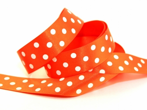 Berisfords Polka Dot Ribbon (Value Roll) 42 Orange