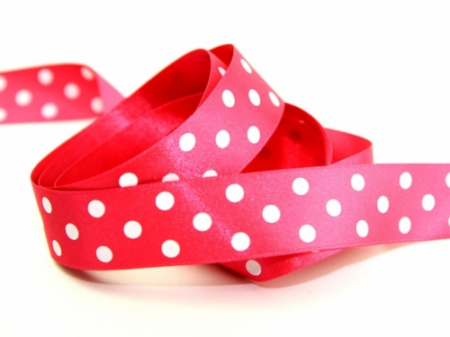 Berisfords Polka Dot Ribbon (Value Roll) 72 Shocking Pink