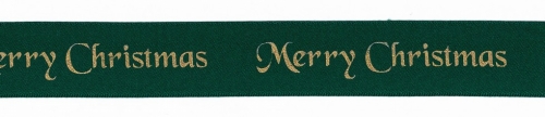 Berisfords Merry Christmas Ribbon (Value Roll) 455 Hunter Green