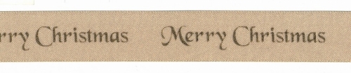 Berisfords Merry Christmas Ribbon (Value Roll) 50 Cream