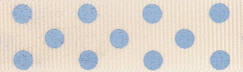 Berisfords Spotty Grosgrain Ribbon 4 Natural/Sky