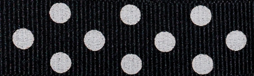 Berisfords Spotty Grosgrain Ribbon 7 Black/Ivory