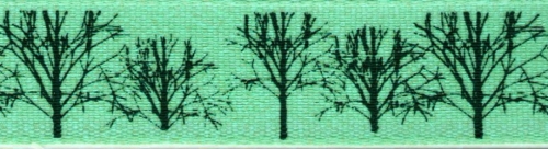 Berisfords Trees Ribbon 3 Duck Egg
