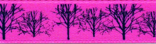 Berisfords Trees Ribbon 4 Pink