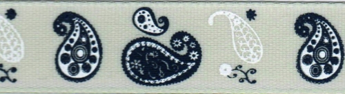 Berisfords Paisley Ribbon 8 Pumice