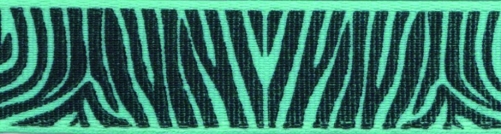 Berisfords Zebra Ribbon 5 Aqua