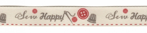 Berisfords Sew Happy Ribbon 2 Red