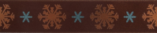 Berisfords Snowflake Christmas Ribbon Brown