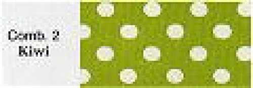 Berwick Offray White Satin Dot Ribbon Kiwi