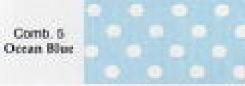 Berwick Offray White Satin Dot Ribbon Ocean Blue