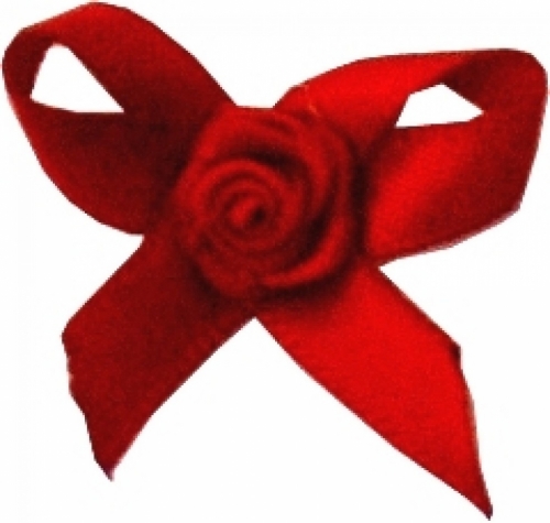 Berisfords Ribbon Rose Centred Bows 250 Red