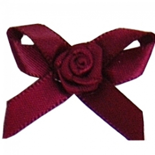 Berisfords Ribbon Rose Centred Bows 275 Wine