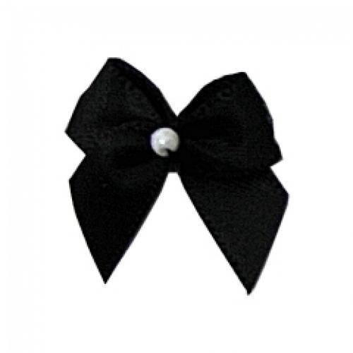 Berisfords Ribbon Pearl Crossover Bows 30 Black