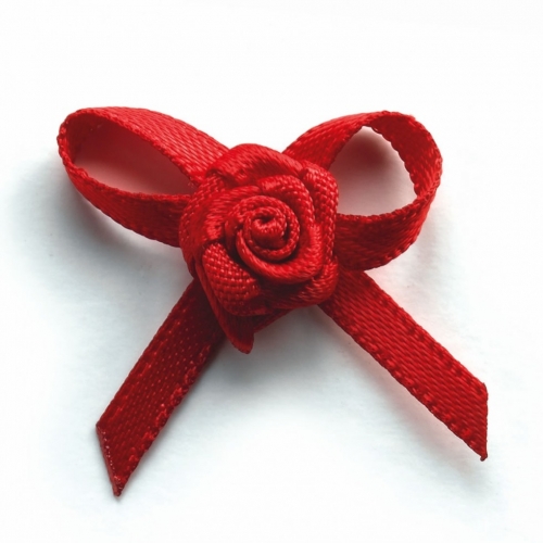 Berisfords Ribbon Rose Centred Bows 250 Red