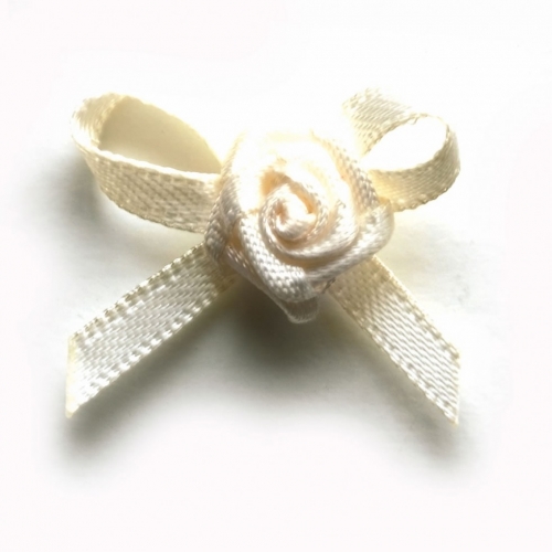 Berisfords Ribbon Rose Centred Bows 28 Antique White