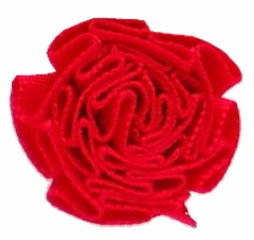 Berisfords Ribbon Ruched Rosettes 250 Red