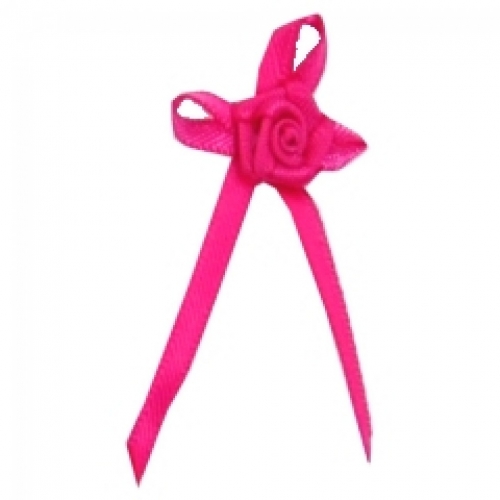 Berisfords Long Ribbon Rose Centred Bows 175 Shocking Pink
