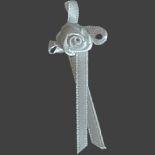 Berisfords Long Ribbon Rose Centred Bows 29 White