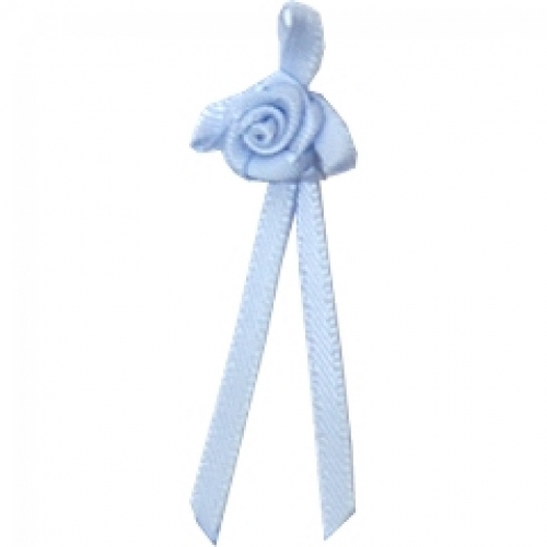 Berisfords Long Ribbon Rose Centred Bows 307 Bluebell