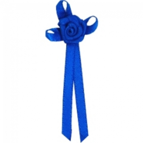 Berisfords Long Ribbon Rose Centred Bows 352 Electric Blue