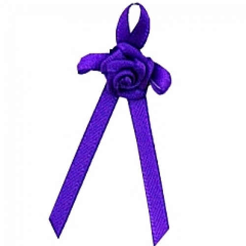 Berisfords Long Ribbon Rose Centred Bows 465 Purple