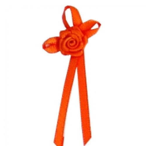 Berisfords Long Ribbon Rose Centred Bows 761 Autumn Orange