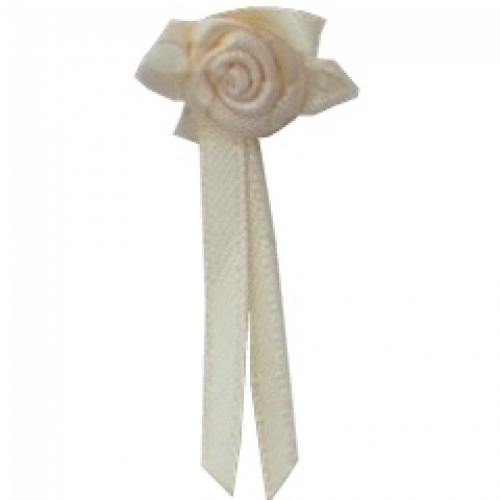 Berisfords Long Ribbon Rose Centred Bows 815 Cream