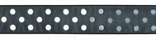 Berisfords Sheer Dots Organza Ribbon 10 Black