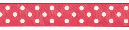 Berisfords Sheer Dots Organza Ribbon 15 Red