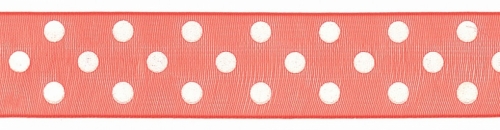 Berisfords Sheer Dots Organza Ribbon 42 Orange