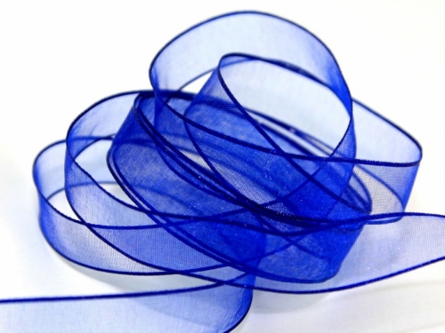 Berisfords Wired Sheer Organza Ribbon 12 Royal