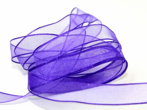 Berisfords Wired Sheer Organza Ribbon 19 Purple