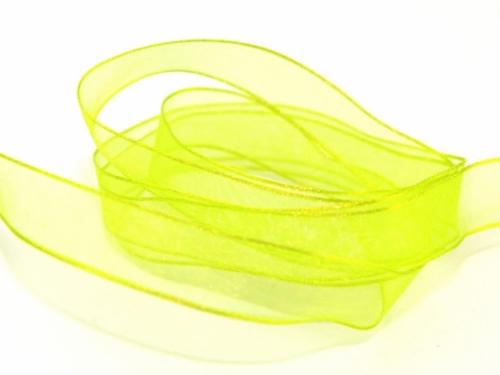 Berisfords Wired Sheer Organza Ribbon 6 Lime