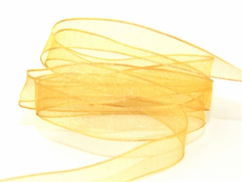 Berisfords Wired Sheer Organza Ribbon 678 Honey Gold