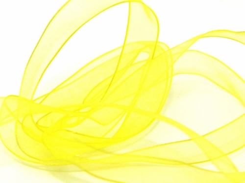 Berisfords Wired Sheer Organza Ribbon 679 Yellow