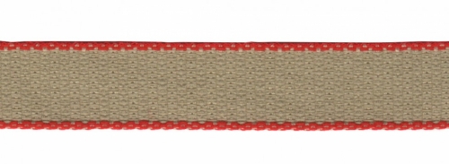 Berisfords Hopsack Ribbon 3 Natural/Red