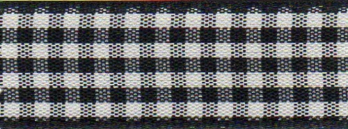 Berisfords Gingham Ribbon (Value Roll) 10 Black