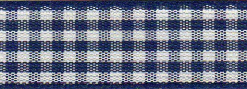 Berisfords Gingham Ribbon (Value Roll) 13 Navy