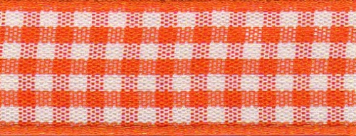 Berisfords Gingham Ribbon (Value Roll) 42 Orange Delight