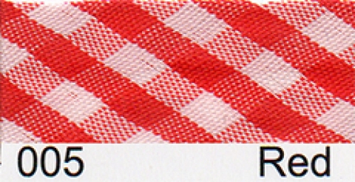 Essential Trimmings Gingham Bias Binding Tape Red