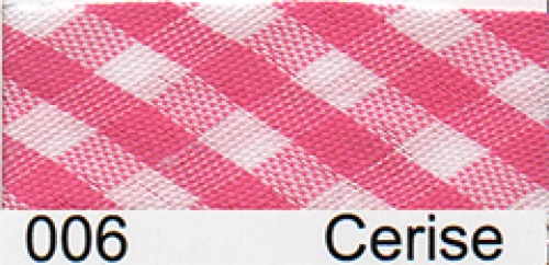 Essential Trimmings Gingham Bias Binding Tape Cerise