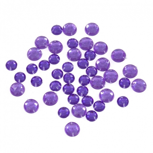 Sew On Round Diamante Bling Purple